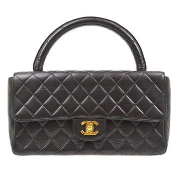 CHANEL Hand Bag Black Lambskin 61988