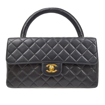 CHANEL 1996-1997 Classic Flap Handbag Medium Black Lambskin 92440