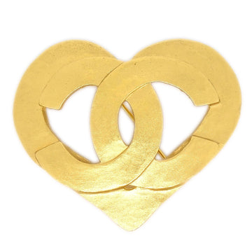 CHANEL Heart Brooch Gold 95P 92608