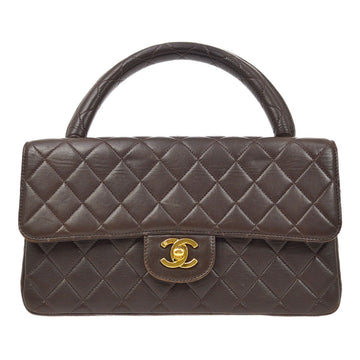 CHANEL 1994 Classic Flap Handbag Medium Brown Lambskin 93062