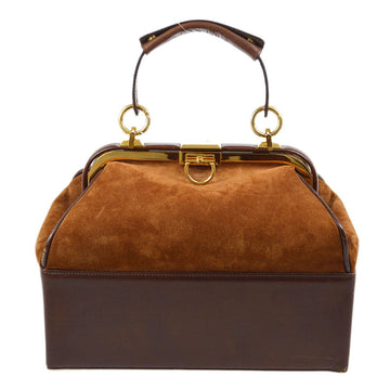 Christian Dior Vintage Doctor's Handbag Brown Suede 50297