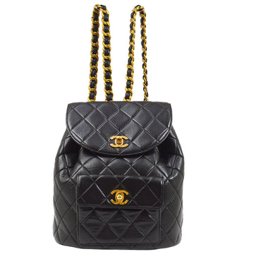 CHANEL DUMA Chain Backpack Black 00983