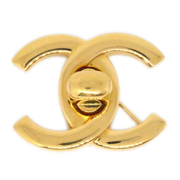 CHANEL Turnlock Brooch Pin Gold 96P 73694