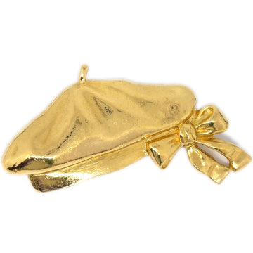 CHANEL Hat Bow Brooch Pin Gold 94829