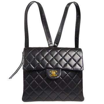 CHANEL 1994-1996 Classic Flap Backpack Black Lambskin 17144