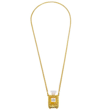 CHANEL Perfume Bottle Gold Chain Pendant Necklace 27097