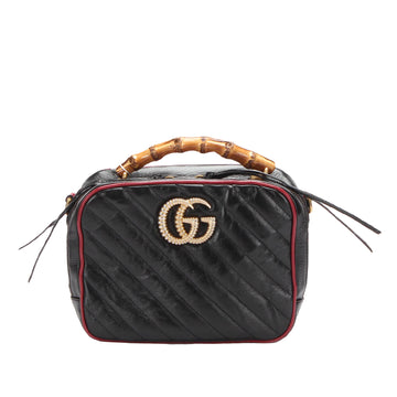 Gucci Small GG Marmont Torchon Bamboo Satchel