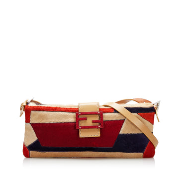 Fendi Patchwork Pony Hair Baguette