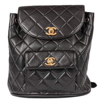 Chanel Black Quilted Lambskin Vintage Classic Duma Backpack