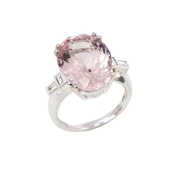 David Jerome Certified 1116ct Oval Cut Morganite and Diamond Ring