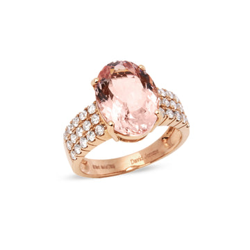 David Jerome Certified 541ct Oval Cut Morganite and Diamond Ring