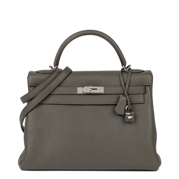 Hermes Olive Togo Leather Kelly 32cm Retourne Shoulder Bag
