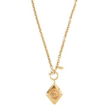 Chanel Diamond Shape Cc Mark Plate Necklace