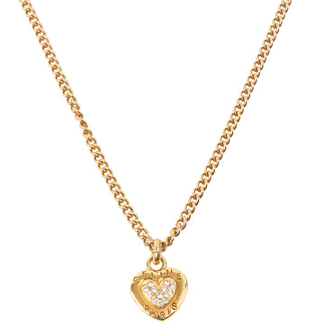 Celine Rhinestone Heart Motif Logo Design Necklace