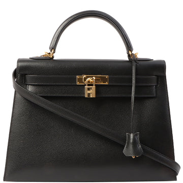 Hermes 2003 Made Kelly Bag 32Cm Black