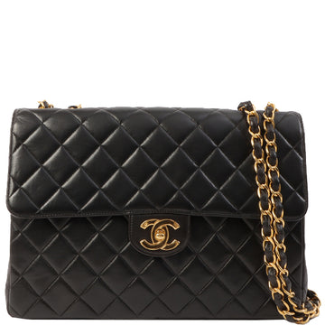 Chanel Around 1997 Made Classic Flap Chain Bag Jumbo Black