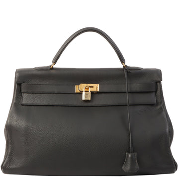 Hermes 1997 Made Kelly Bag 40Cm Black