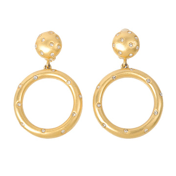 Givenchy Rhinestone Round Swing Earrings