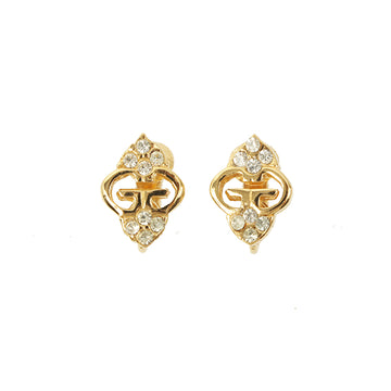 Givenchy Rhinestone Logo Design Earrings