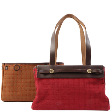 Hermes 2004 Made Her Bag Cabas Pm Bordeaux/Brown