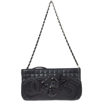 CHANEL 2005-2006 Camellia No.5 Chain Handbag Black ao28878