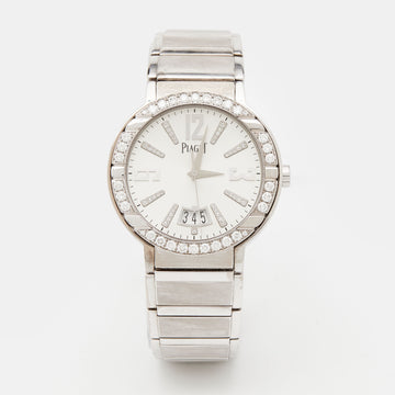 Piaget Silver 18K White Gold Diamond Polo G0A33223 Men's Wristwatch 38 mm
