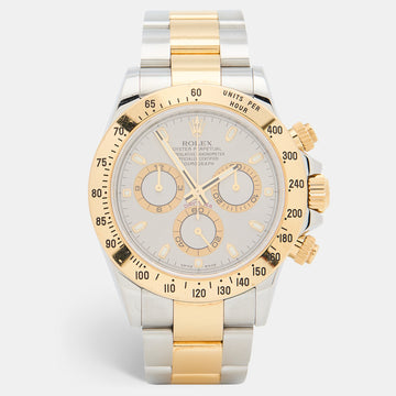 Rolex Slate 18K Yellow Gold Stainless Steel Cosmograph Daytona 116523 Men's Wristwatch 40 mm