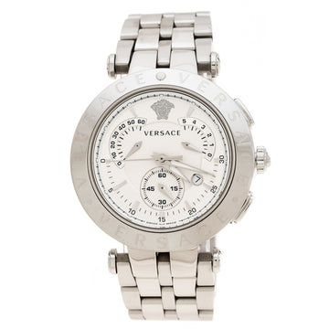 Versace Silver White Stainless Steel V Race 23C Women's Wristwatch 42 mm