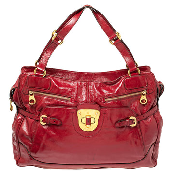 Alexander McQueen Red Patent Leather Satchel