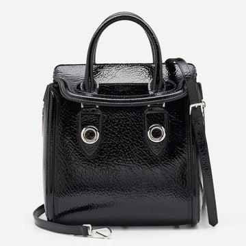 Alexander McQueen Black Leather Small Heroine Satchel