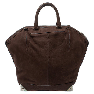 Alexander Wang Dark Brown Nubuck Leather Emile Satchel