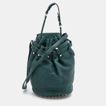 Alexander Wang Green Textured Leather Diego Bucket Bag