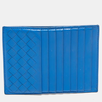 Bottega Veneta Blue Intrecciato Leather Card Holder