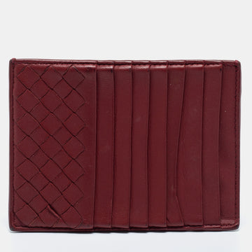 Bottega Veneta Red Leather Zip Card Holder