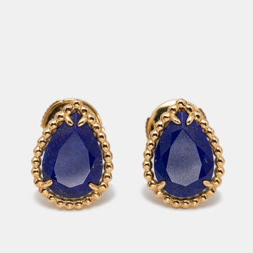 Boucheron Serpent Boheme Lapiz Lazuli 18k Yellow Gold Stud Earrings