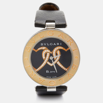 Bvlgari Black 18K Gold Stainless Steel B.Zero1 BZ P 35 S Quartz Women's Wristwatch 35 MM