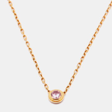 Cartier D'Amour Pink Sapphire 18k Rose Gold Chain Necklace
