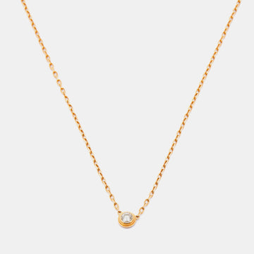 Cartier D'Amour Diamond 18k Rose Gold Small Model Chain Necklace