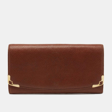 Cartier Brown Leather Must de Cartier Continental Wallet