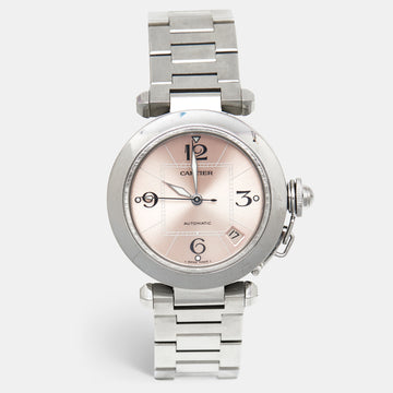 Cartier Pink Stainless Steel Pasha W31075M7 Women's Wristwatch 35 mm