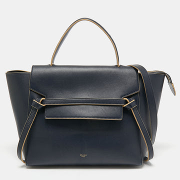 Celine Blue Leather Mini Belt Top Handle Bag