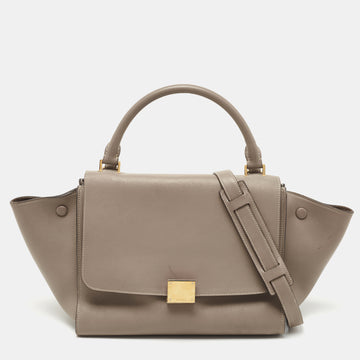 Celine Beige Leather Small Trapeze Top Handle Bag