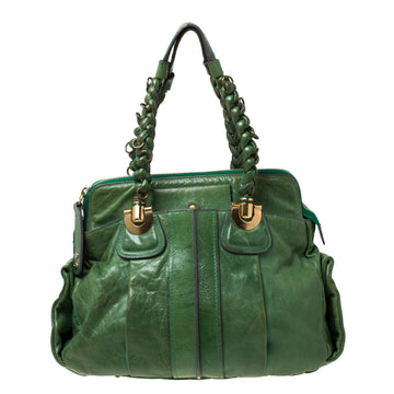 Chloe Green Leather Heloise Satchel