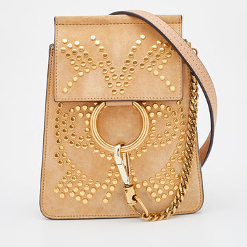 Chloe Beige Leather and Suede Mini Faye Crossbody Bag