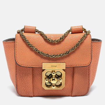Chloe Orange Leather Mini Elsie Crossbody Bag