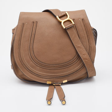 Chloe Beige Leather Medium Marcie Crossbody Bag