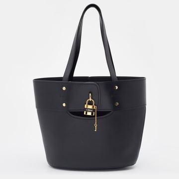 Chloe Black Leather Small Aby Tote