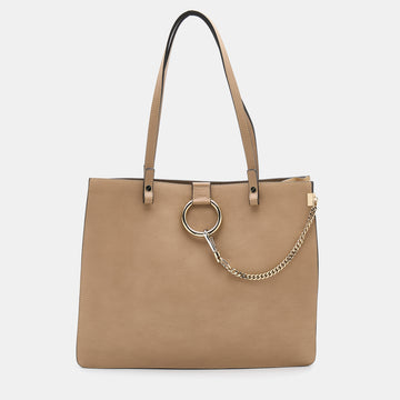 Chloe Beige Leather and Suede Tote