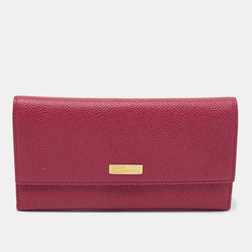 Chopard Pink Leather Miss Happy Flap Continental Wallet
