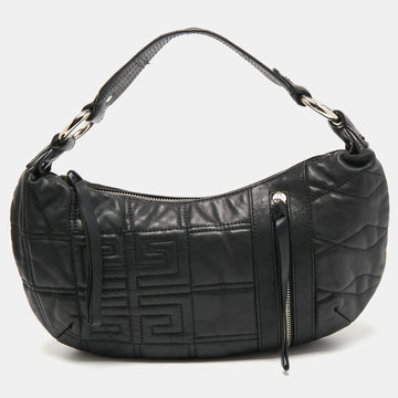 Givenchy Black Monogram Embossed Leather Zip Hobo